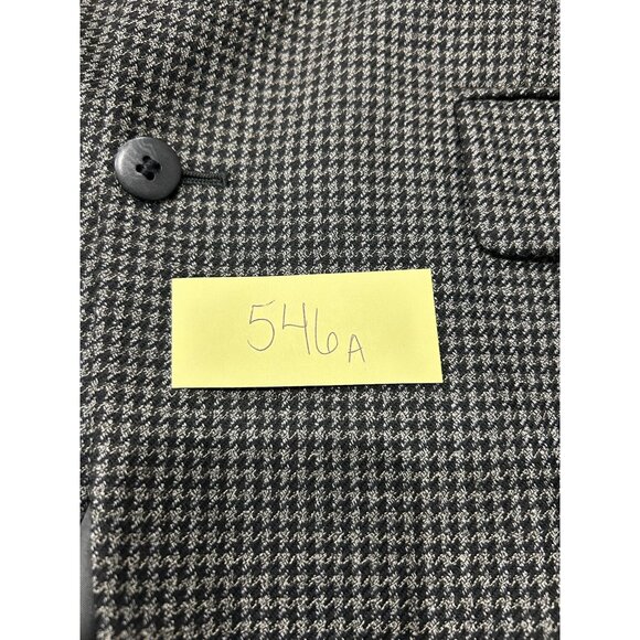 Mens Black White Houndstooth Blazer Jacket Sz 40R - Picture 9 of 10